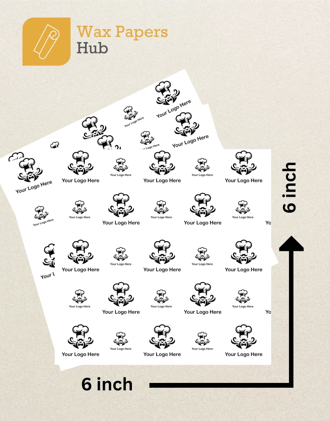 6×6 Custom printed food paper